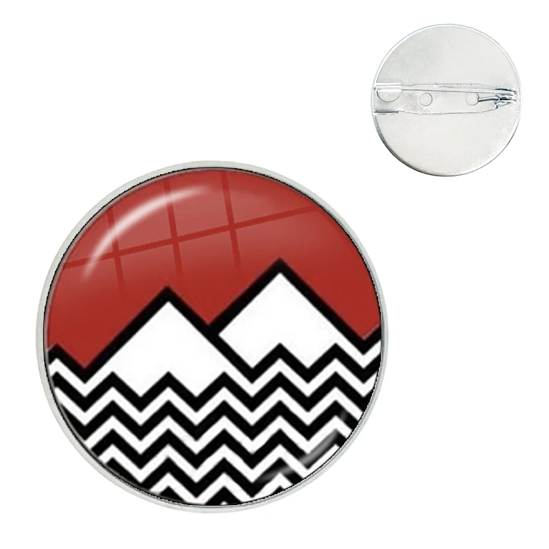 2024 New Arrival Twin Peaks Collar Pin Brooch David Lynch Movie Jewelry Glass Gems Metal Pin For Clothes Hat Accessories