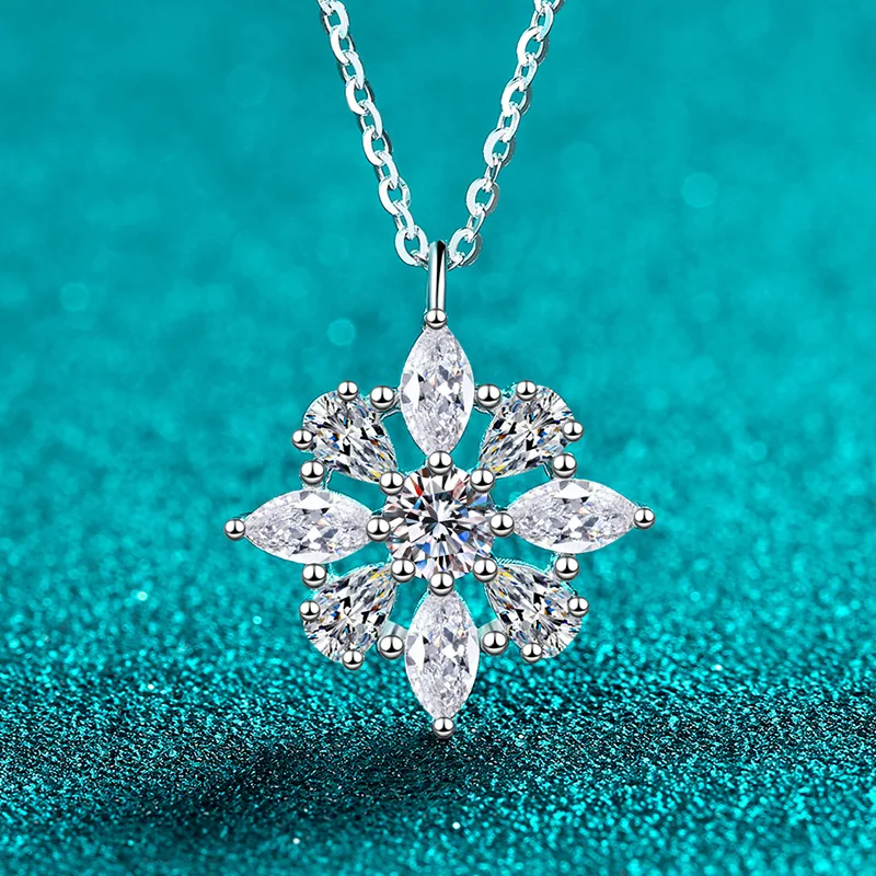 

100% стерлингового серебра 925 пробы, 3,1 карата, муассанит, камень, грушевидная форма, ожерелье для женщин, ювелирные изделия с имитацией бриллианта, свадебная вечеринка