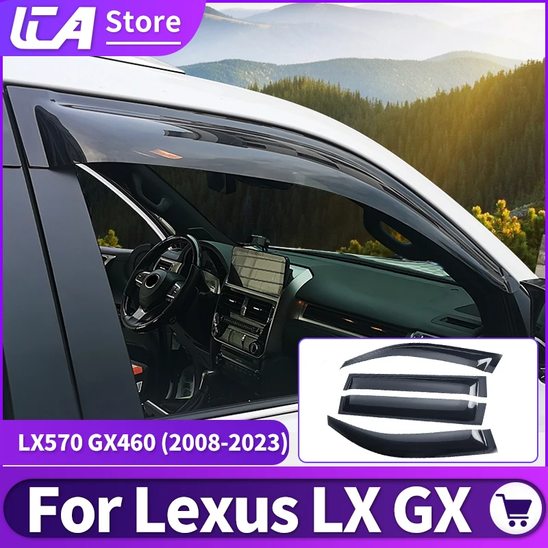 

Car Side Window Deflector For Lexus LX570 GX460 GX400 2008-2022 2021Upgrade Exterior Accessories Rain Guard Sun Shade Deflector