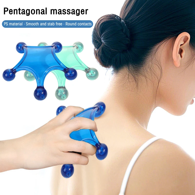 Hand Held Massagers Tools, Back Deep Tissue, 5-Ball Acupressure Gentle Self Massager Trigger Pressure Point Massage Tools
