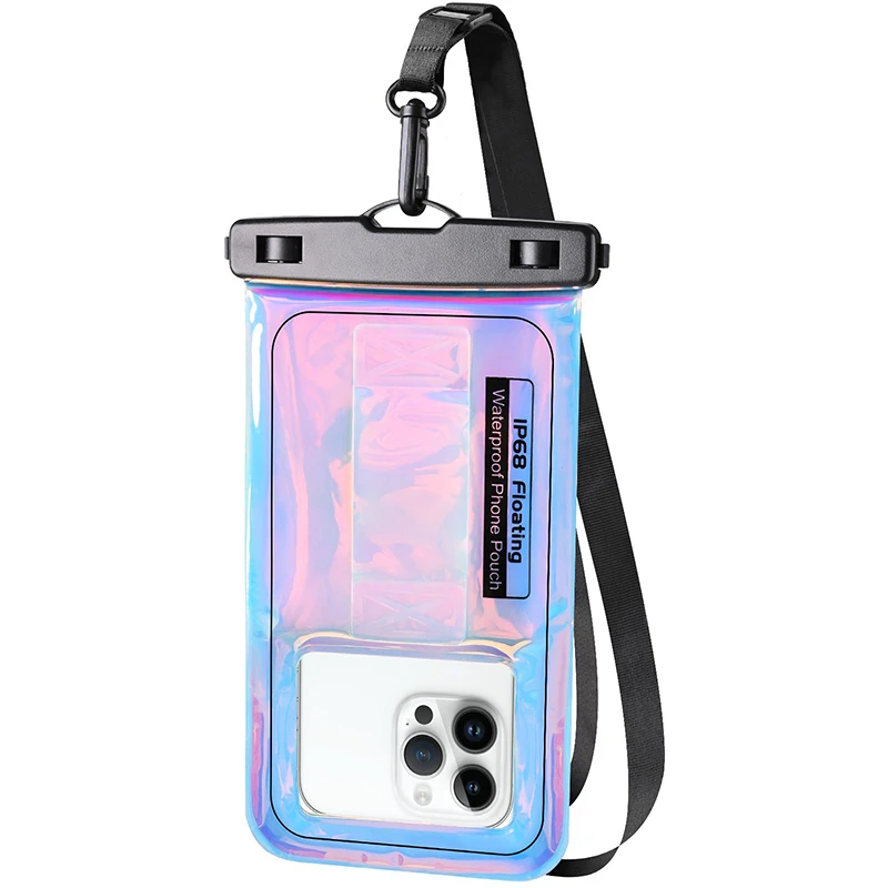 

HAISSKY New Laser Float Waterproof Phone Pouch For iPhone 15 14 13 12 11 Pro Max 15 Plus Universal Swimming Storage Bgas Case