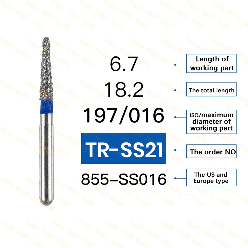 10 Stuks Tandheelkundige Fg Diamant Burs Tandheelkundige Hoge Snelheid Handstuk Burs Tandheelkundige Diamant Burs 1.6Mm Schachtdiameter