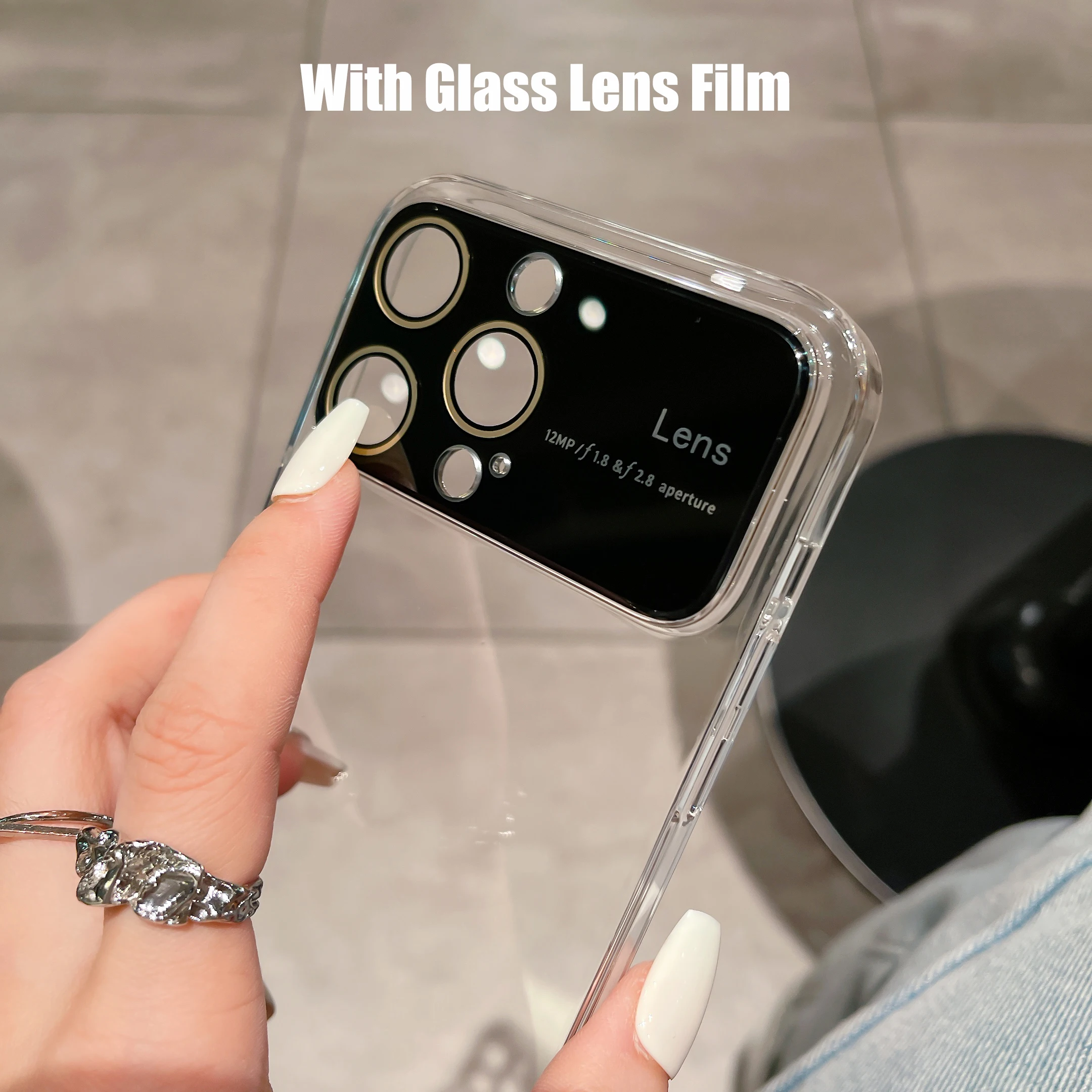 Luxury Plating Clear Hard PC Glass Lens Camera Protection Case For iPhone 17 Pro Max 16 15 13 11 12 14 Transparent Bumper Cover