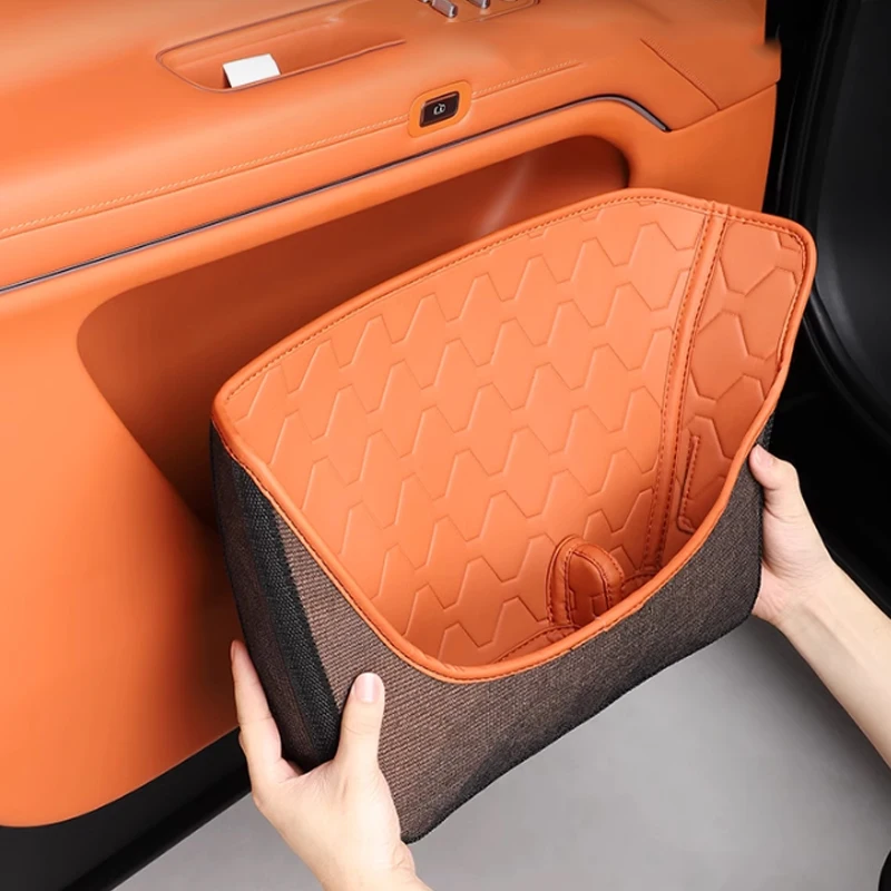 For AITO M9 2024 Under Car Door Slot Leather Storage Pocket Storage Bag Storage Cover Case