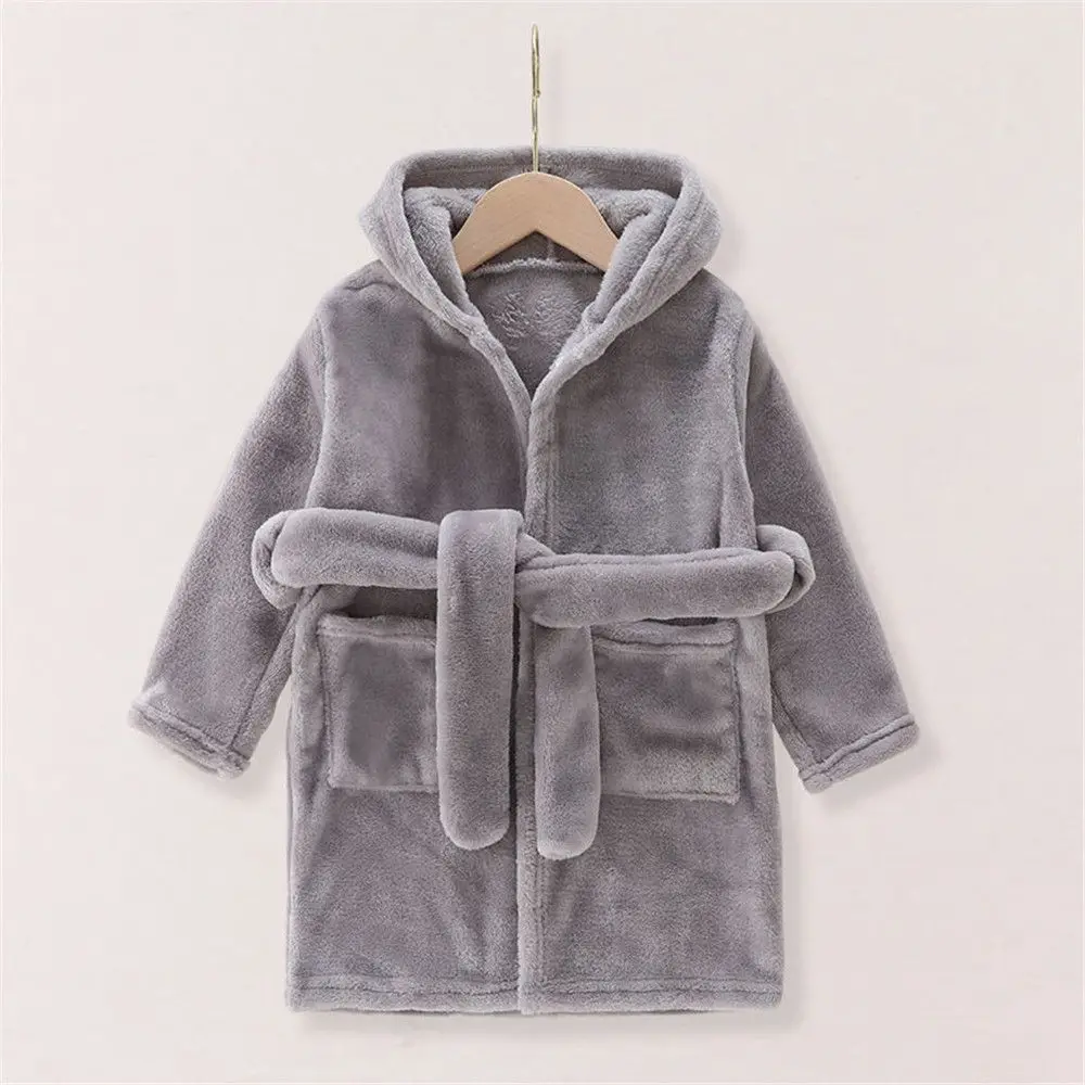 الأولاد لينة الصوف الدافئة روب للنوم حمام رداء الأولاد البشكير #1