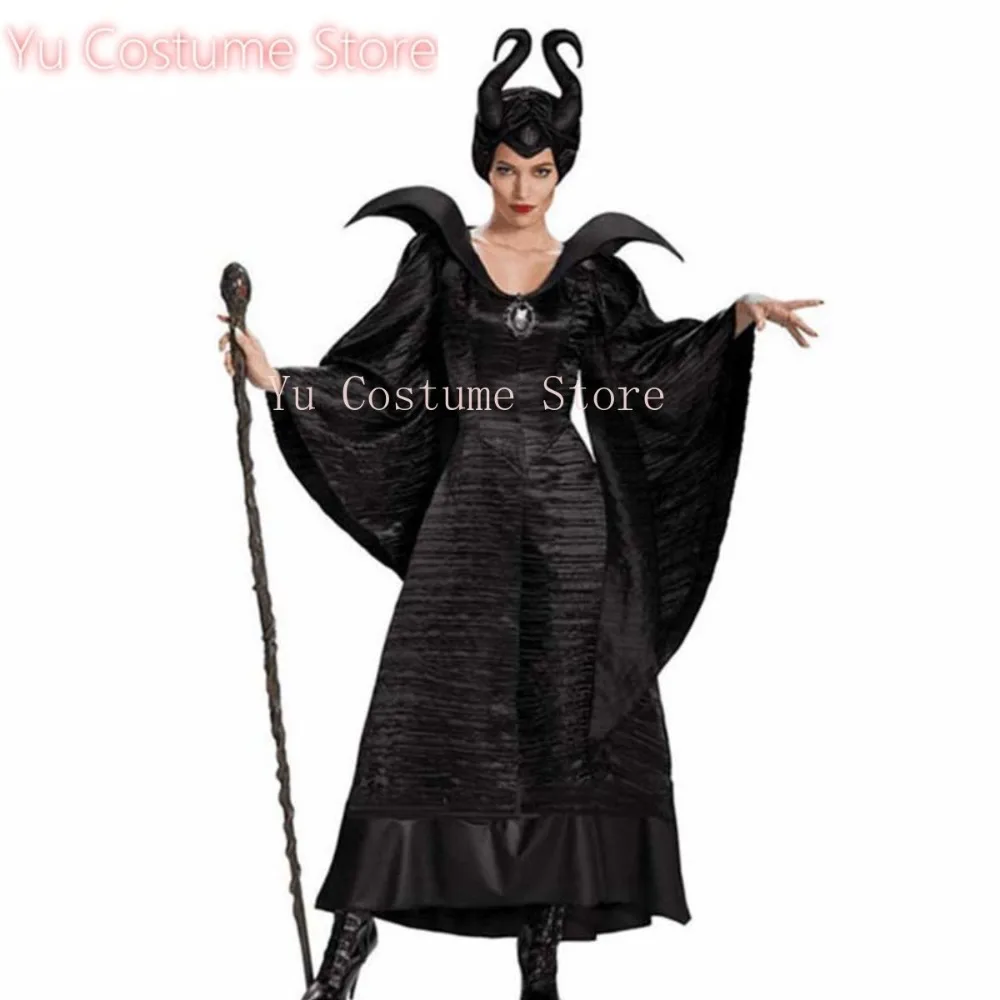 

Yu Costume Store Women Evil Maleficent Halloween Costume Dress for Adult Witch Clothes