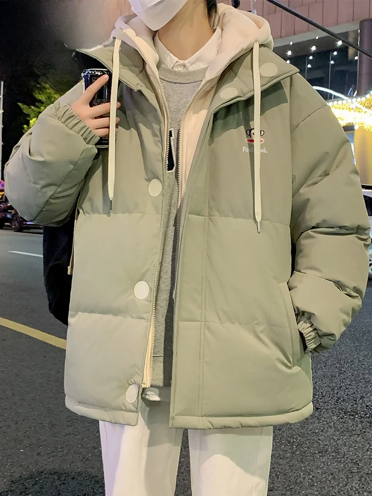 

PaulFrank Thiened Winter Cotton Jaet Men's Casual Hooded Warm Coat Couple Matching Large Mouth Monkey Polyester Fabric