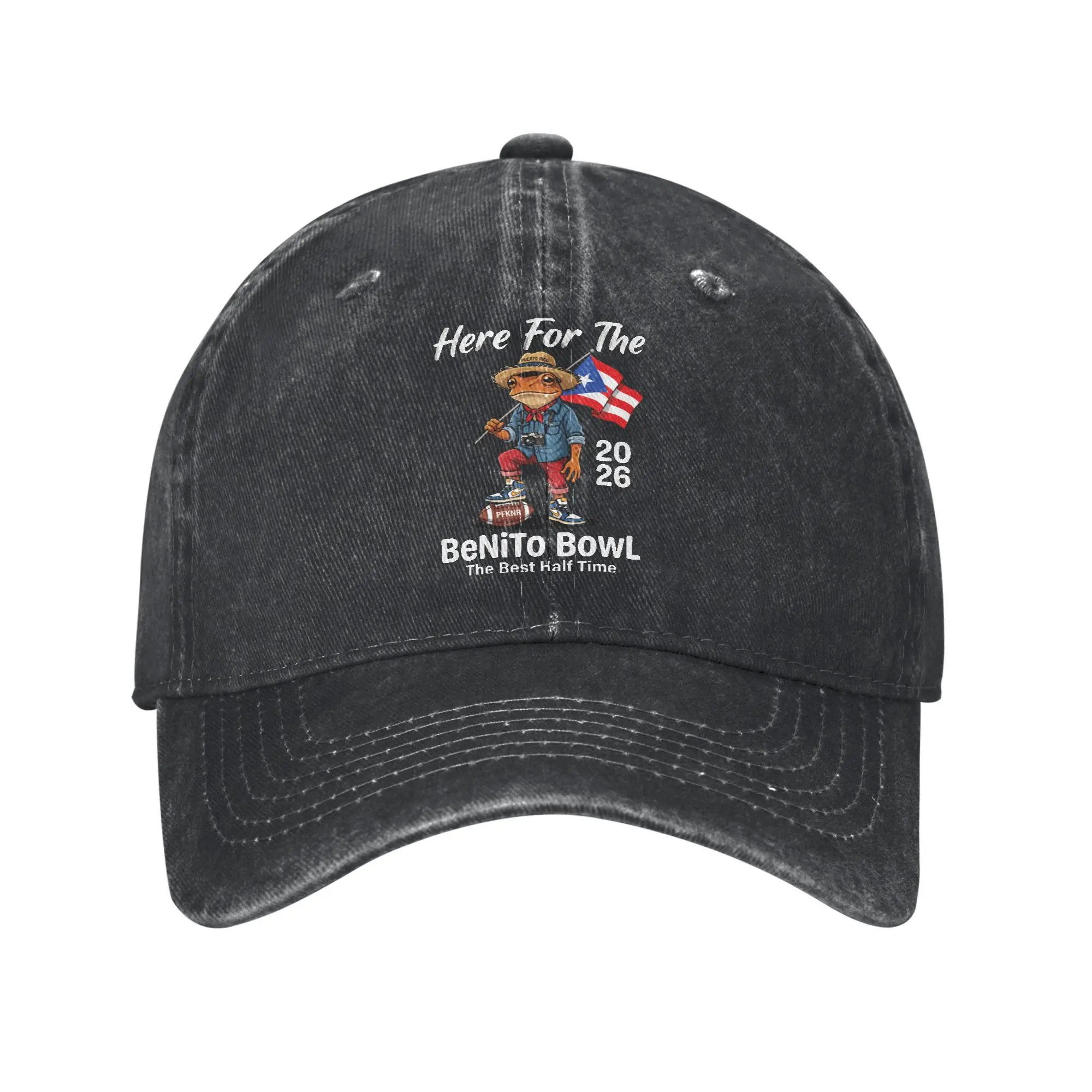 Benito Bowl Puerto Rico Football Baseball Caps Distressed Denim Bad Bunny Snapback Cap Running Golf Adjustable Fit Caps Hat