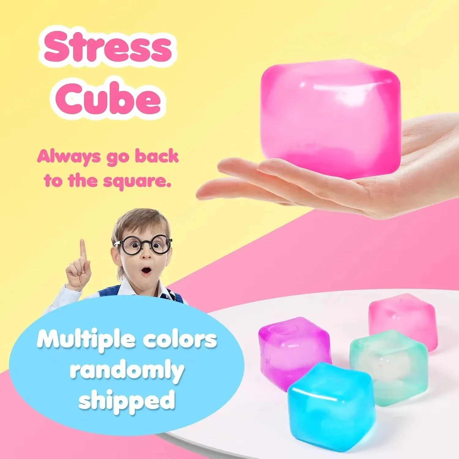 1-10 Peças Cubos de Gelo de Gel Quadrados, Brinquedos Sensoriais de Recuperação Lenta, Bolas Anti-stress, Brinquedos Fidget de Cubo de Gelo de Maltose para Alívio da Ansiedade, Brinquedos Squishy