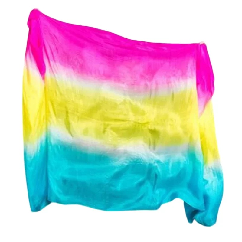 Promotie Hot Selling Buikdans Zijden Sluier Voor Vrouwen Licht 5 Mommes 100% Zijde Buikdans Sjaals Wraps Gradiënt 250 cm