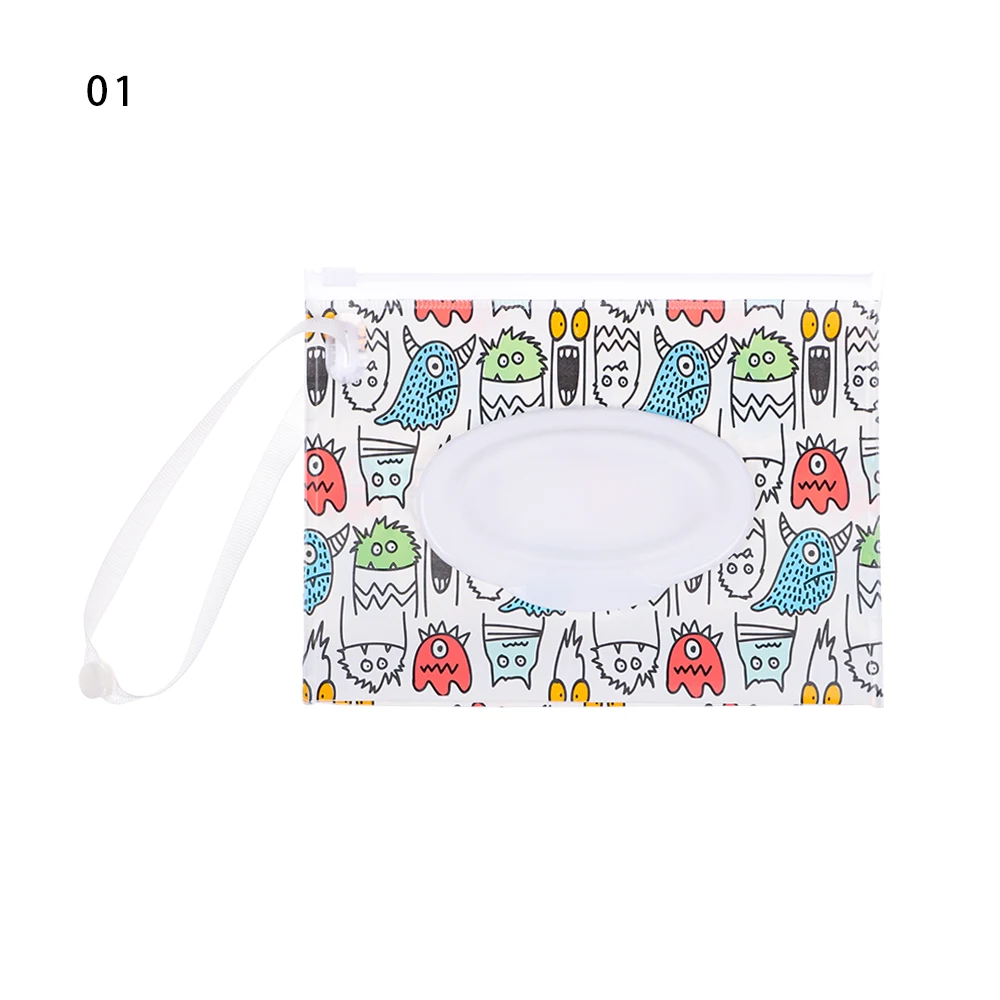 1PC Fashion Reusable with Snap Strap Cleaning Wipes Case Wet Wipes Bag Wipes Container  Wet Wipes Box