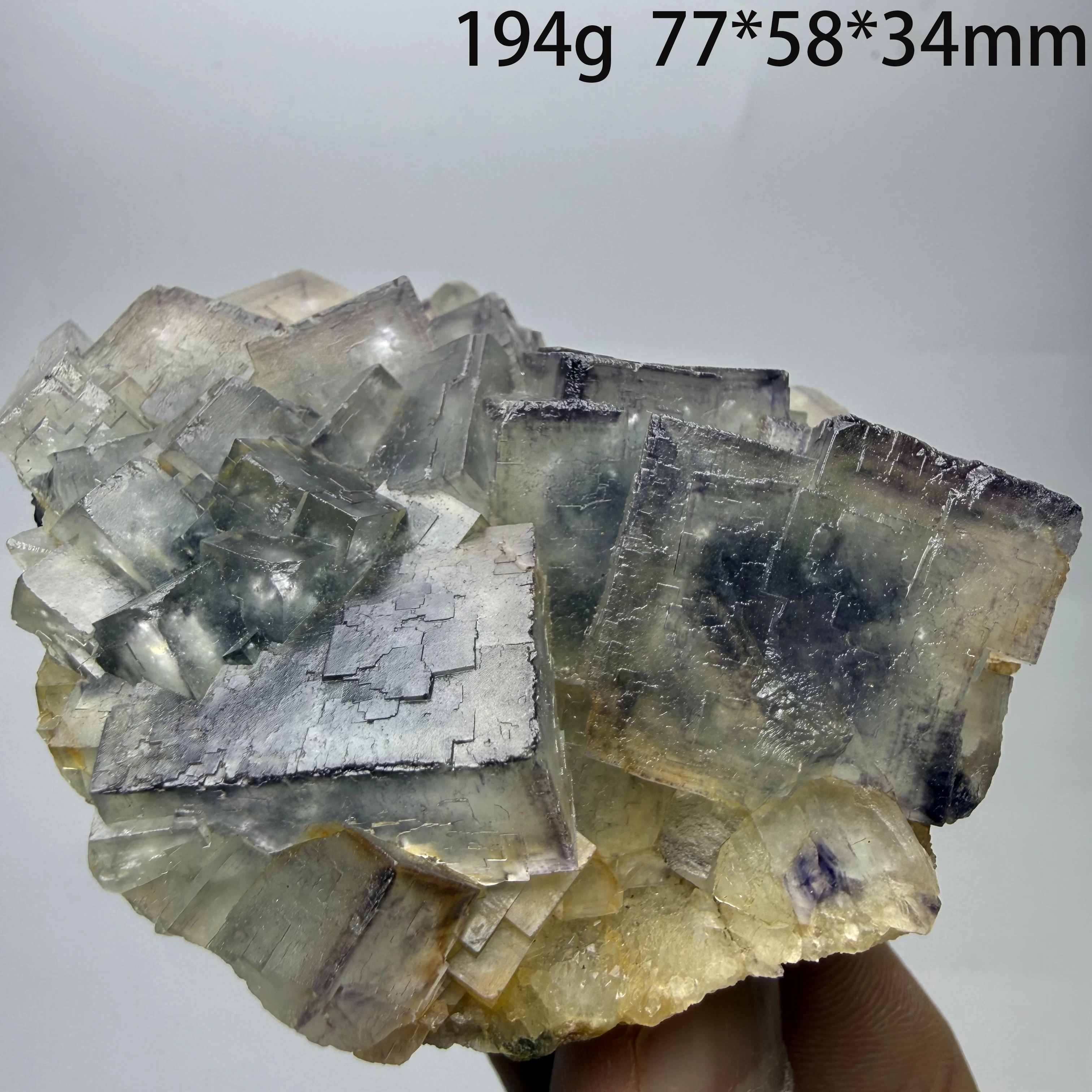Natural Purple Edge Fluorite Cluster High-Quality Mineral Specimen Crystal Collection Home Ornament A3-2-12