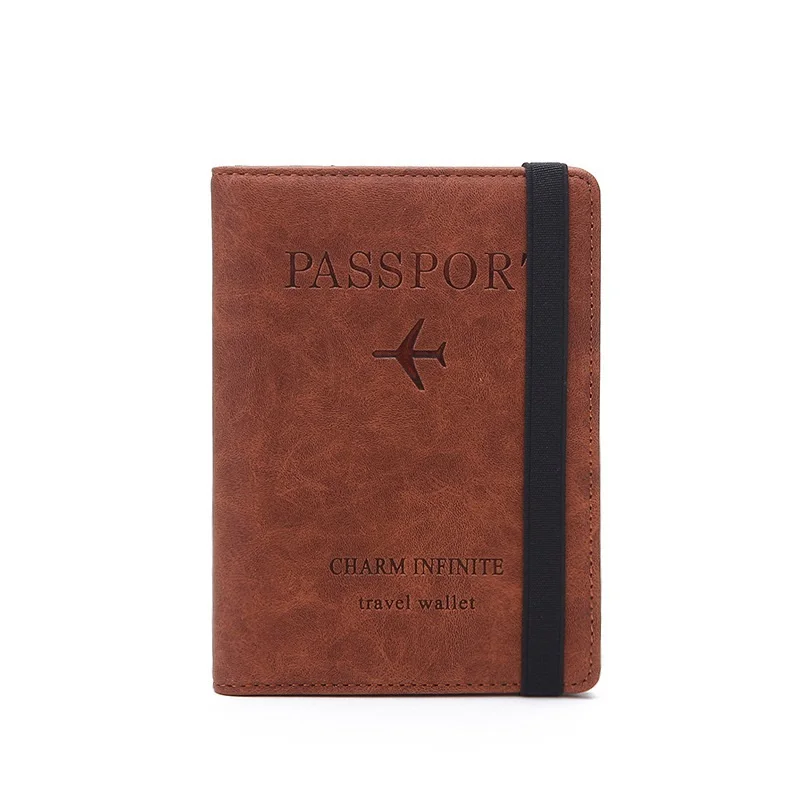 Tùy Chỉnh Tên Thun Da Hộ Chiếu Passport Cover RFID Ngăn Để Thẻ Hộ Chiếu Du Lịch Giá Đỡ Ví Tài Liệu Người Tổ Chức Ốp Lưng