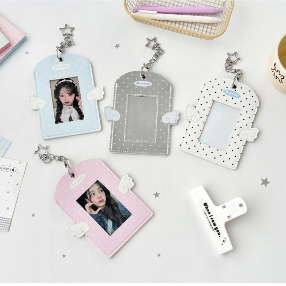 INS 3-inch Photocard Holder Angel Wings Photo Storage Photocard Case Multifunctional Display Cards Sleeve