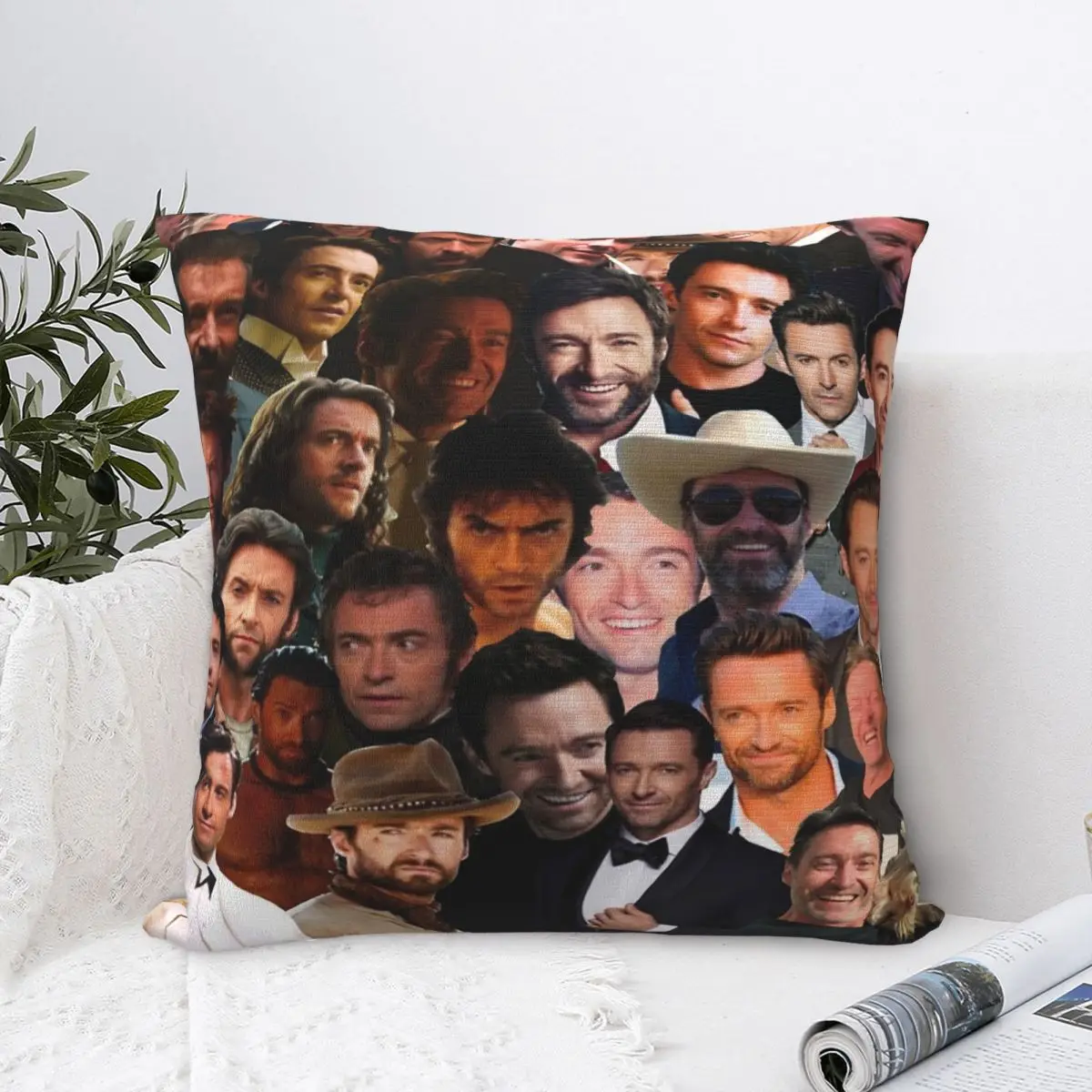 Warm Home Hugh Jackman Photo CollageDecoration Pillowcases Merch Pillow Cover Zippered Multi-Size