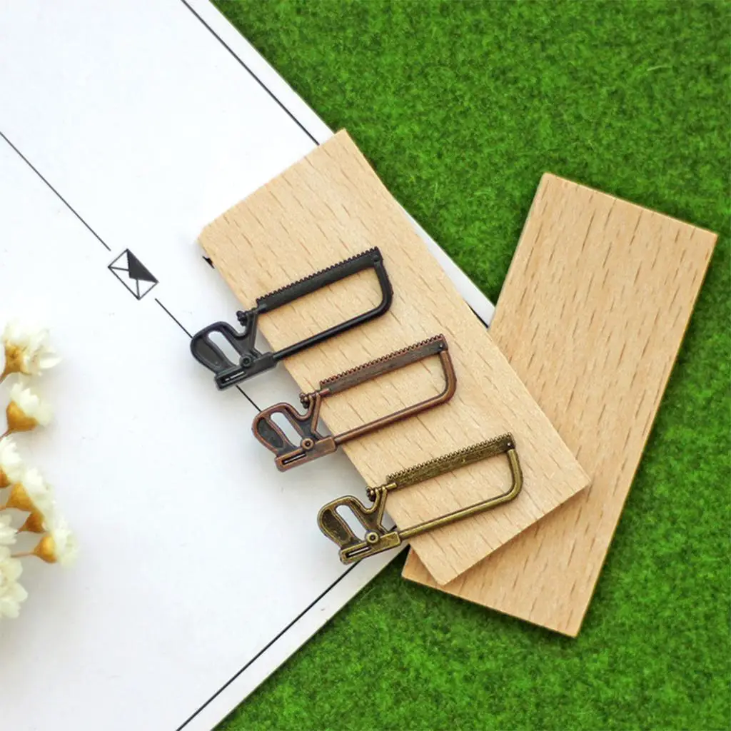 

Mini Outdoor Gardening Scene Alloy Saw Model Miniature Accessory for 1 12 Scale Doll House Decoration