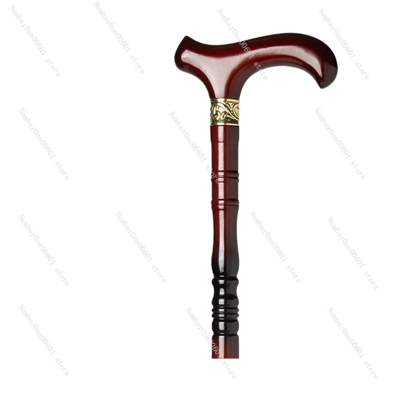 Mahogany Crutches for The Elderly Solid Wood Four-legged Non-slip Cane