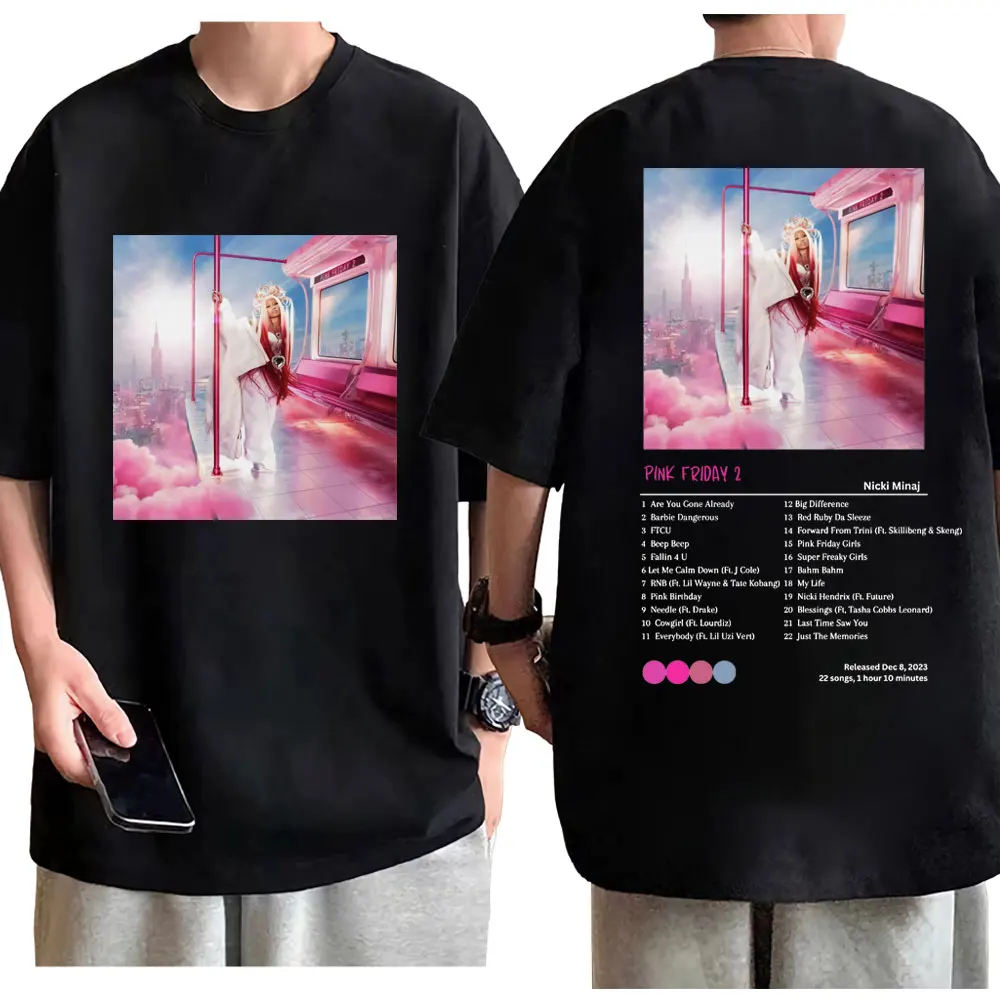 

Singer Nicki Minaj Pink Friday 2 Album Graphic T Shirts Men Women Fashion Trend Hip Hop T-shirt Street Y2k Aesthetics T-shirts