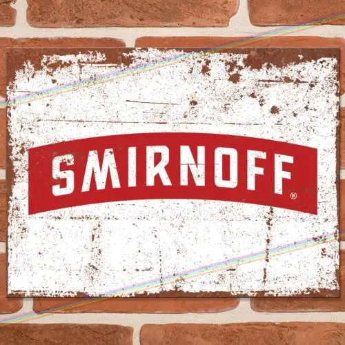 Letreros Metálicos SMIRNOFF para Cuarto de Hombre, Garaje, Bar, Pub, Letrero de Aluminio Vintage Retro con Diseño de Vodka