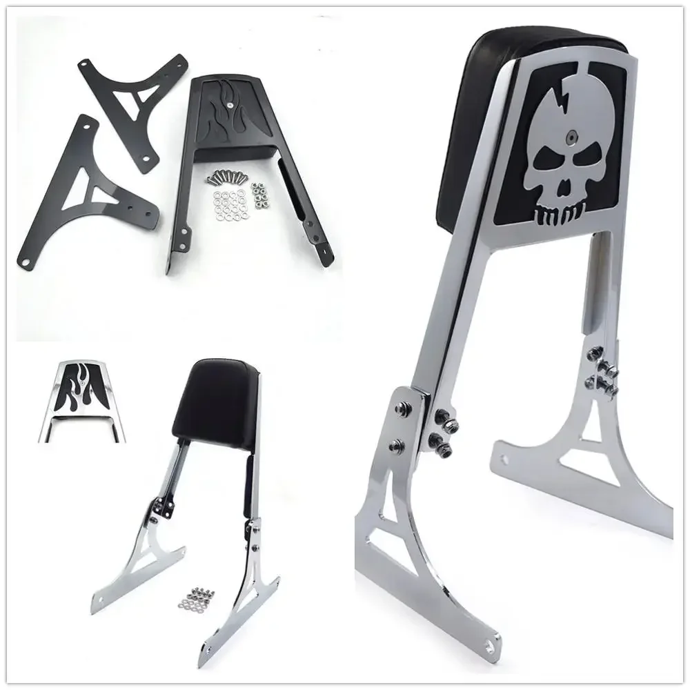 For Harley Davidson Softail Flstc Flstf Flstn Flsts Aftermarket Motorcycle Parts Skull Backrest Sissy Bar Leather Pad