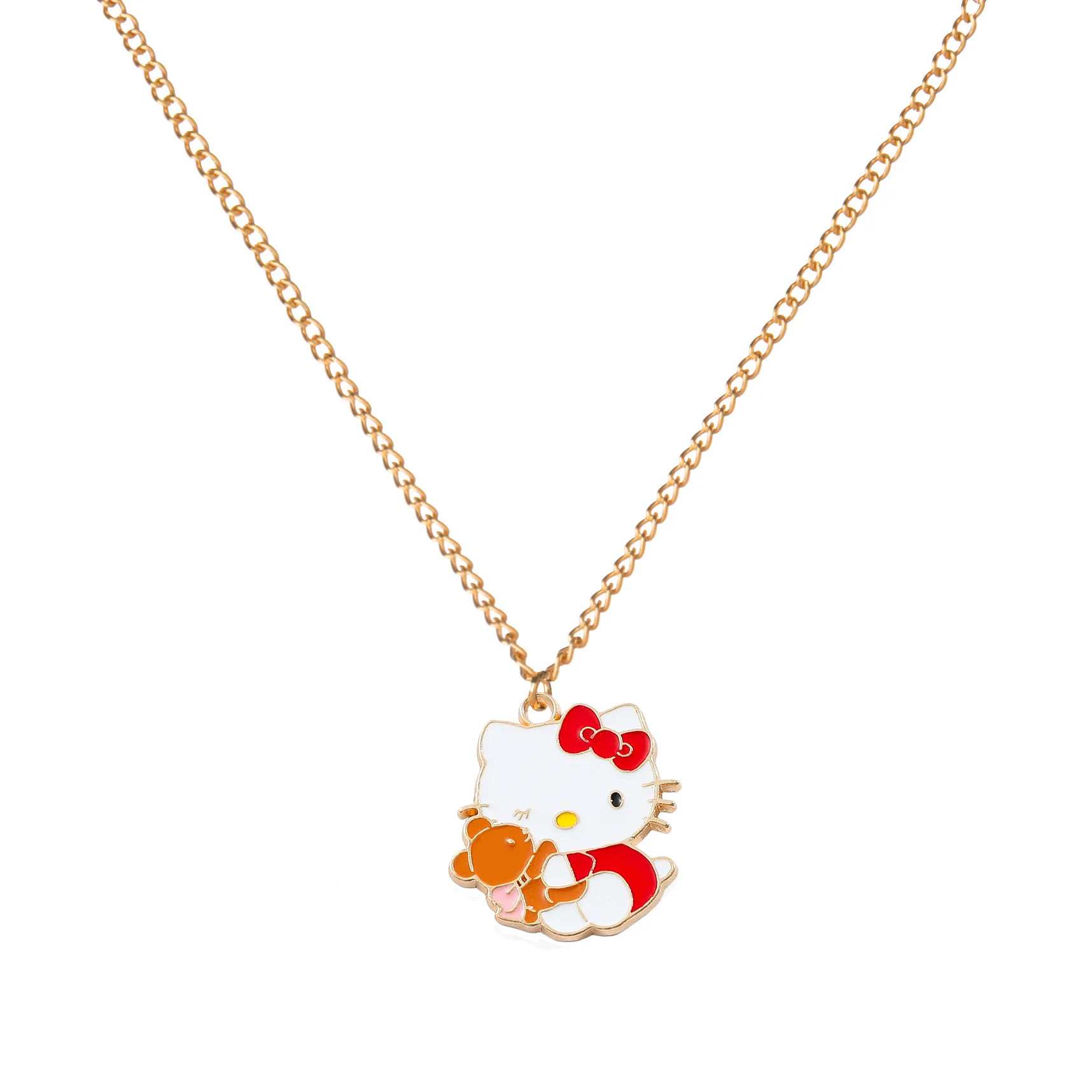 Miniso Sanrio Golden Necklace Clampsia Chain Female Student Temperament Versatile Cartoon Pendant Alloy Accessories Necklace