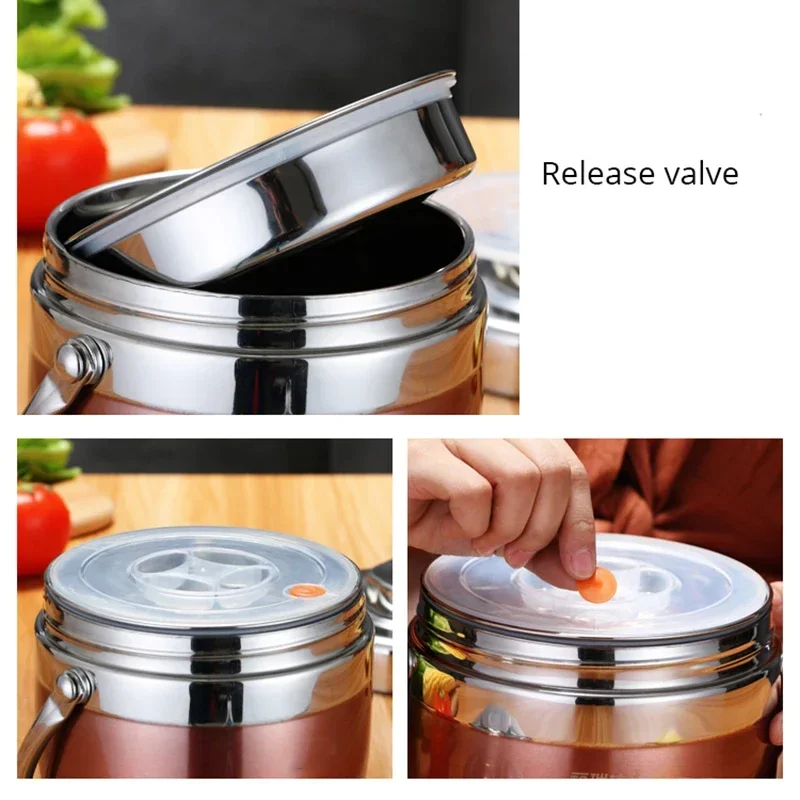 Stainless Steel Food Thermos 6-12 Hours Vacuum Lunch Box Thermo Container Soup Jar Insulated Thermoses Fruits Food Container