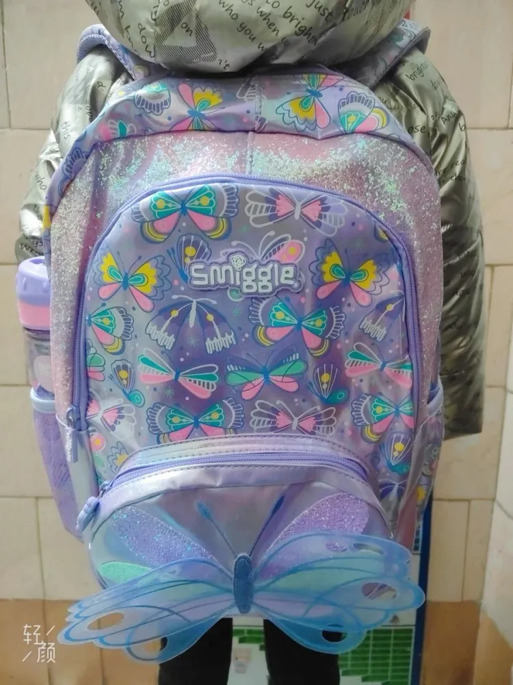 Smiggle Uczeń szkoły podstawowej Duża pojemność Ultralekki, redukujący w stylu motyla Plecak dla dziewczynki z artykułami papierniczymi