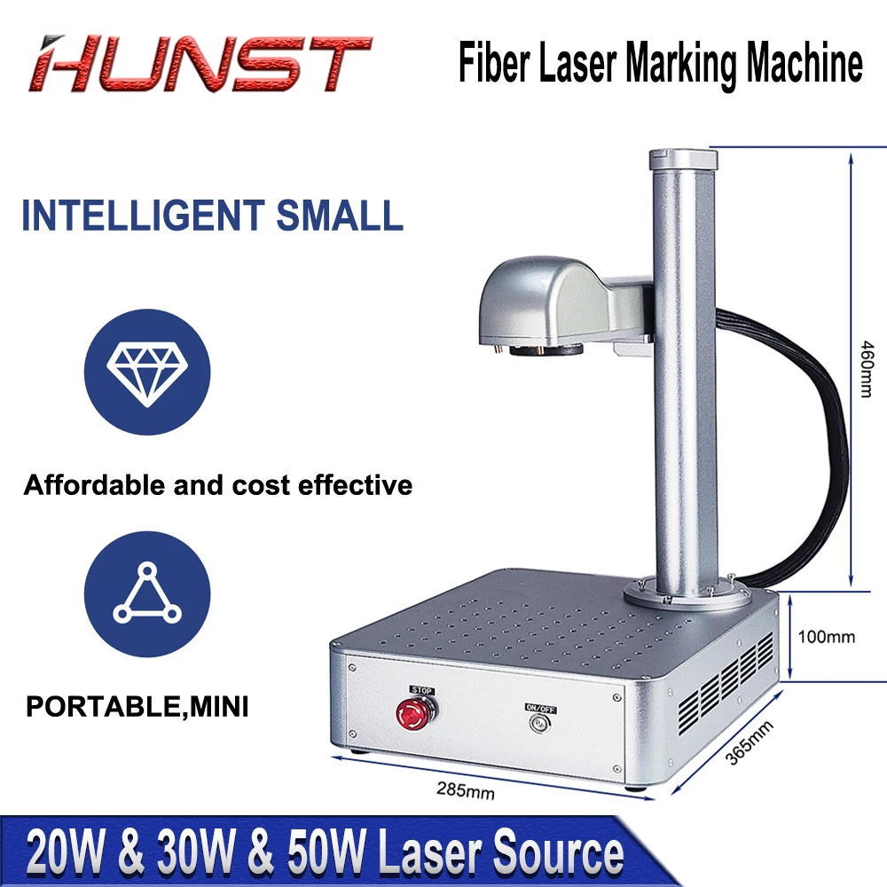 Hunst 20W 30W 50W Fiber Laser Marking Machine Industrial Portable Compact Engraving Machine for Engraving Metal Jewelry Plastic