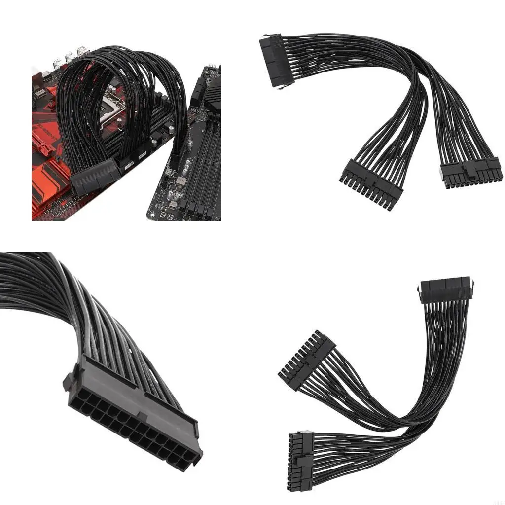 

896F ATX24Pin 1 To 2Port Power Supply Cord 24Pin Motherboards Power Extension Cable