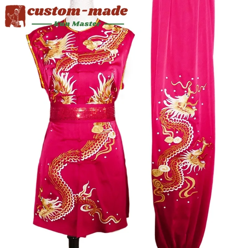 

Custom Martial Arts Uniform Kung Fu Suit with Dragon Embroidery Southern Fist Long Fist Reinforced for KungFu Forms Competition