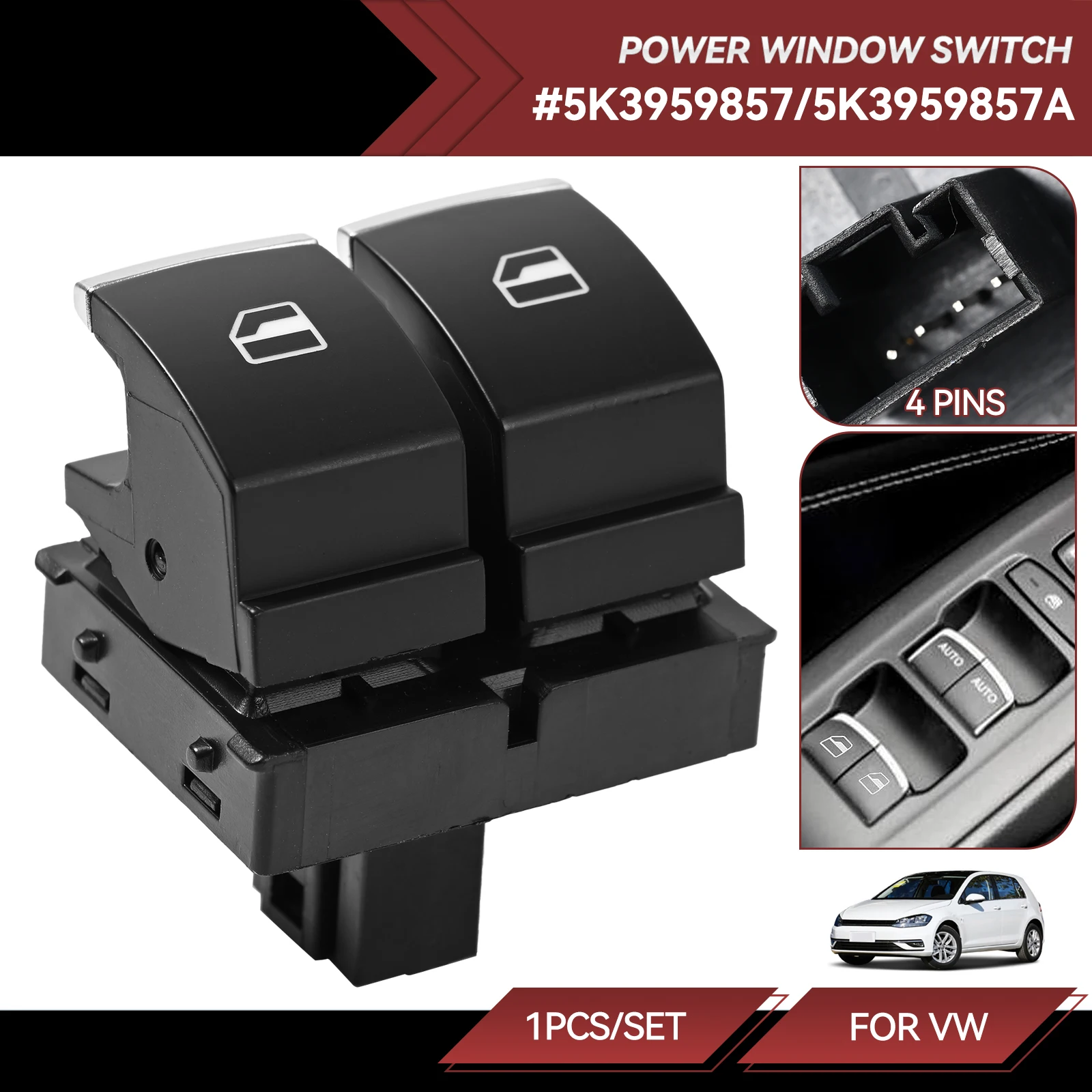 5k3959857 חלון מאסטר מתג שליטה עבור vw eos גולף geti scrrocco Polo passat b6 touran caddy tiguan 5k3 959 857 a b c