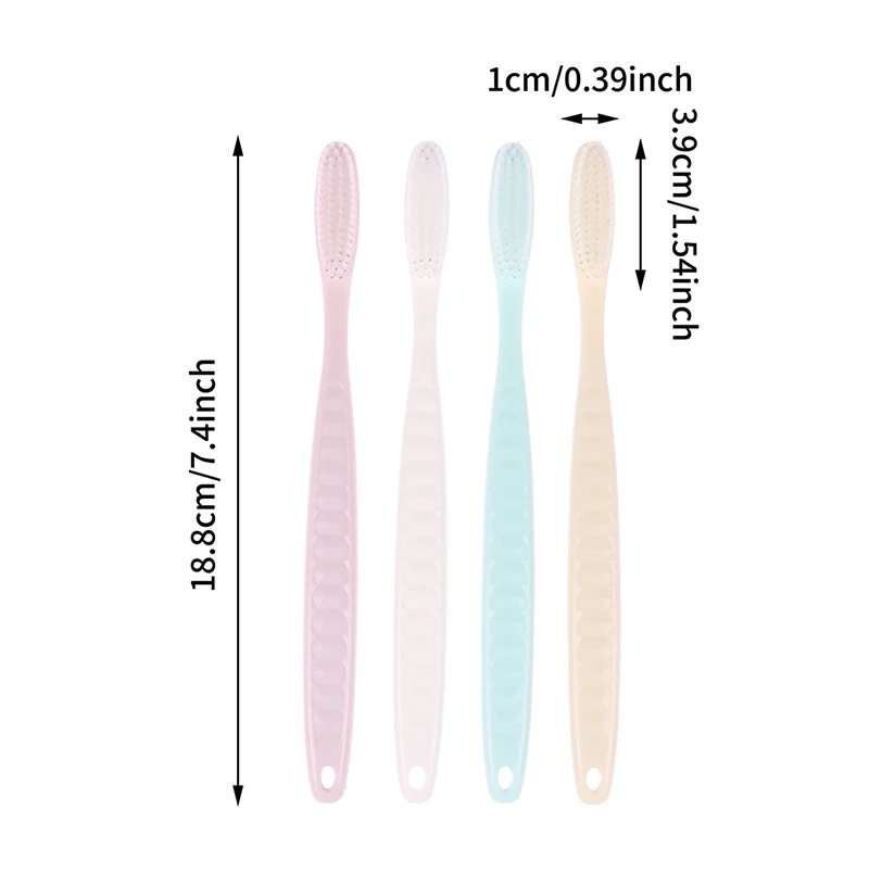 4Pcs Soft Long Head Adult Big Head Toothbrush Japanese And Korean Comfortable Teeth Super Soft Oral Cleaning Brush