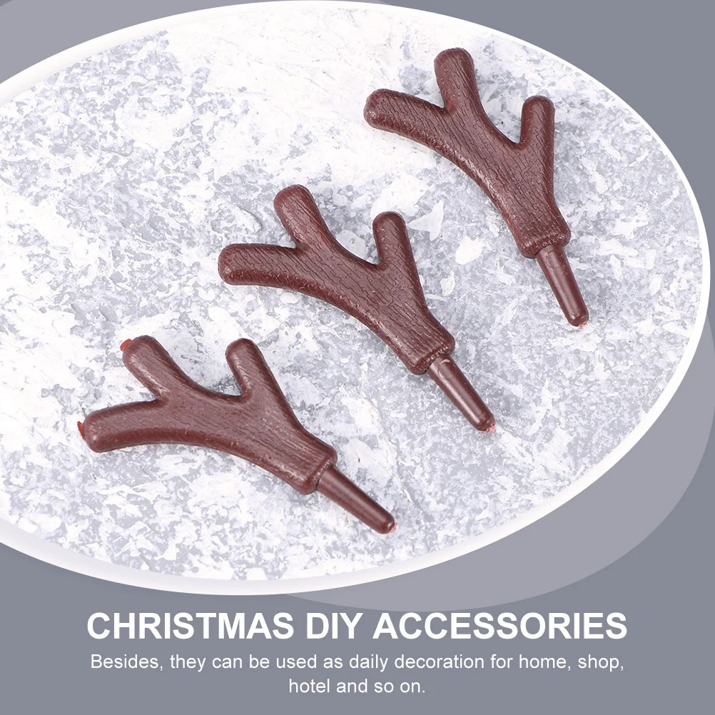 120 Stück Zweig-Geweih-Dekorationen, realistisch, klein, Weihnachten, Basteln, DIY-Ornament für Urlaub, Party, Zuhause, Geschäft, Hotel, Weihnachtsdekoration