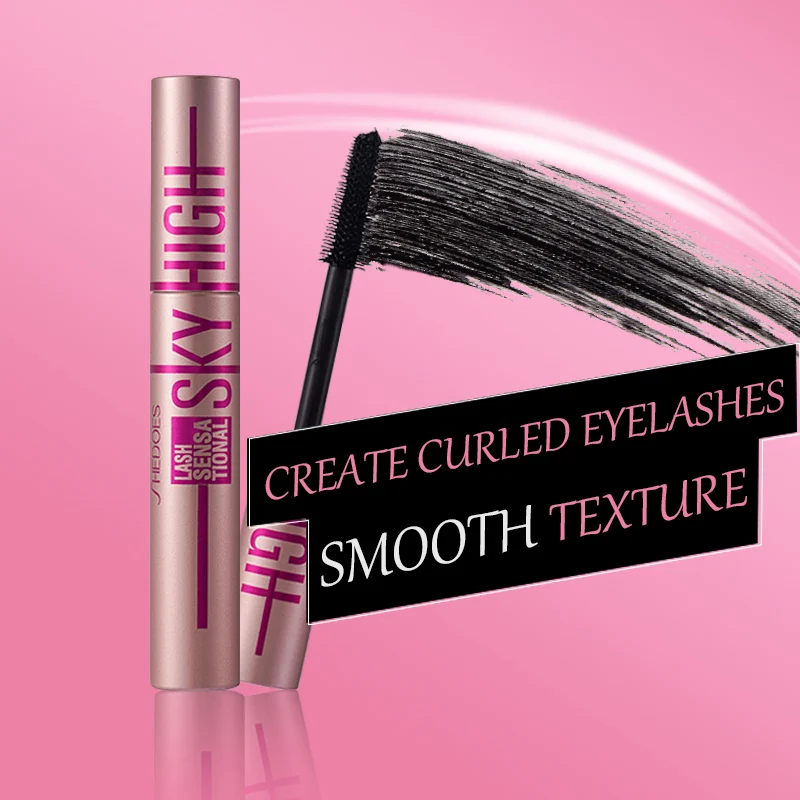 1PCS-SHEDOES Mascara 7D, long et bouclé, clair, imperméable, résistant à la sueur, pas facile à tacher, pas facile à enlever le maquillage, noir