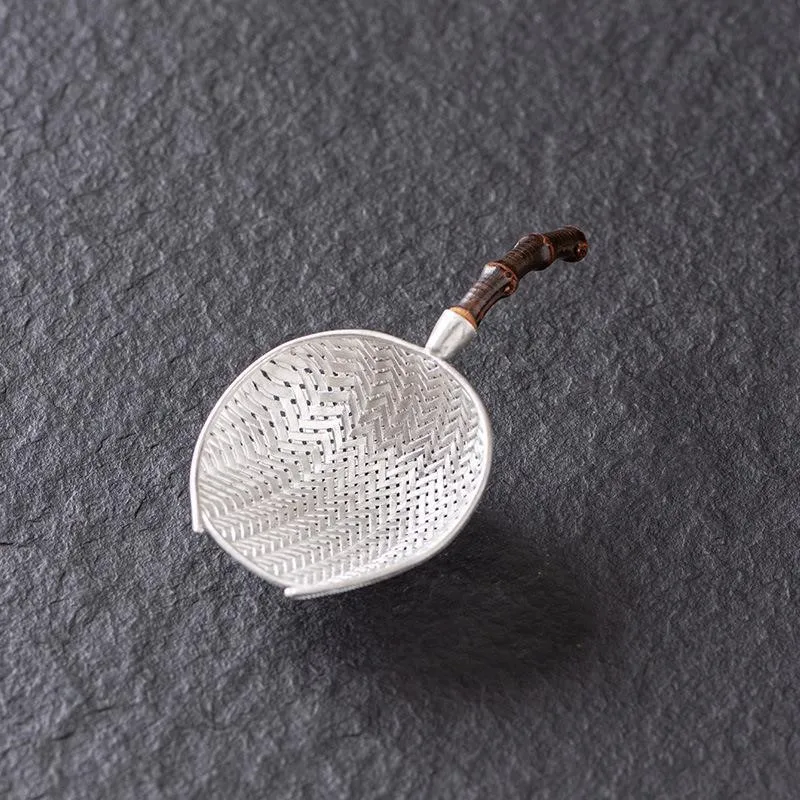 Creative Pure Tin Made Tea Funnel Leak Net Filter Long Handle Tea Leak Filter Household Tea Room Tea Accessories Tea FilterZJ244