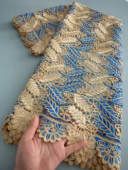 2025年奢華吉普爾繩編蕾絲布料,高品質非洲水溶蕾絲布料,尼日利亞石紋蕾絲,適用於女士連身裙,4544 10 最佳銷售 奢華蕾絲 - №10