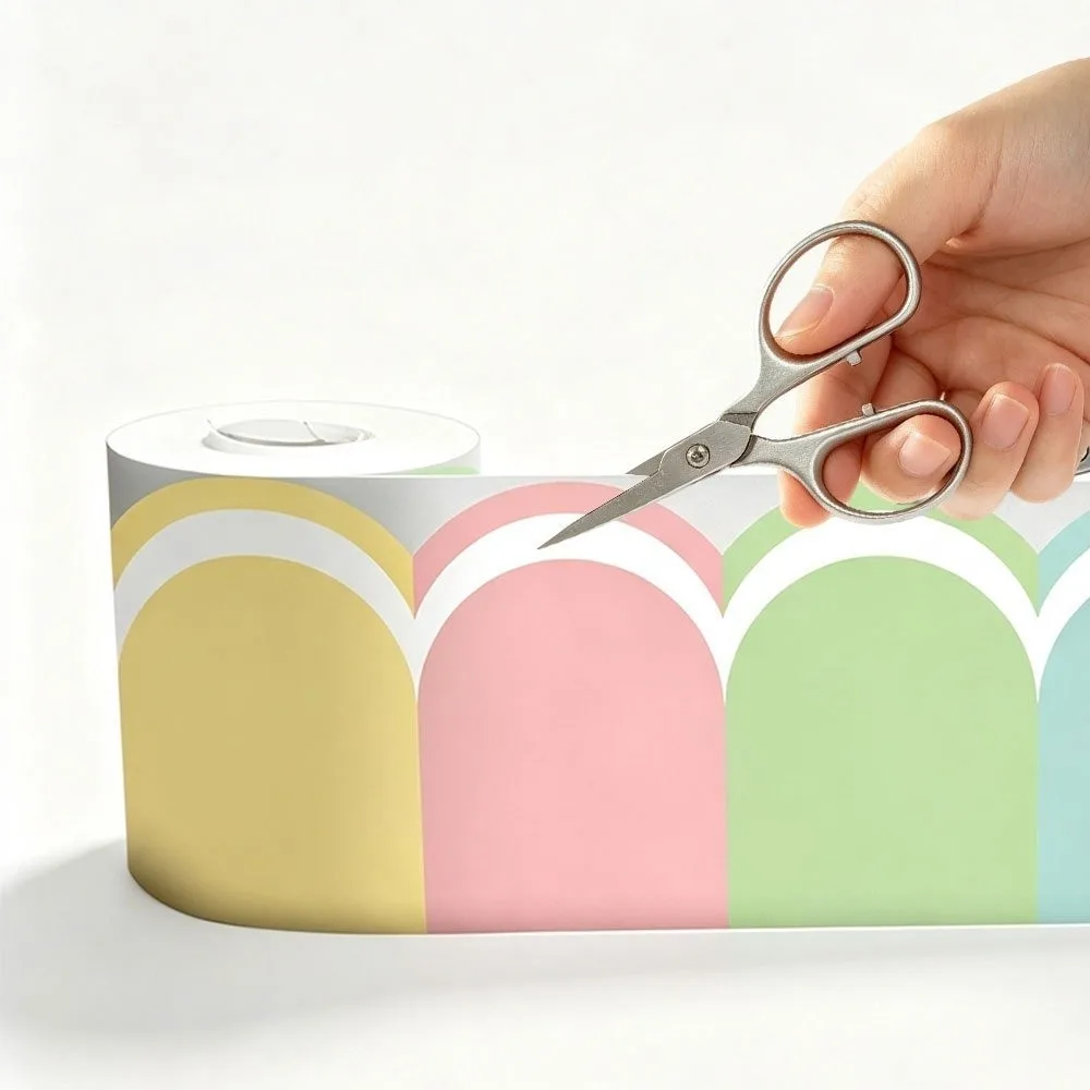 Macaron Colored Poster Border Stickers DIY Handmade Chalkboard Border Waterproof Black Board Decorative Stickers