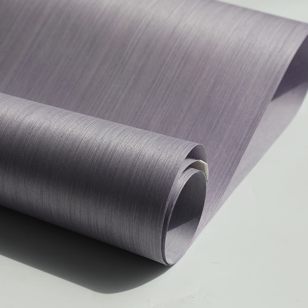 100% Real Purple Wood Veneers Wallcoverings DIY Furniture Natural Material Bedroom Cabinet Table Skin Size 250x58CM Chapa