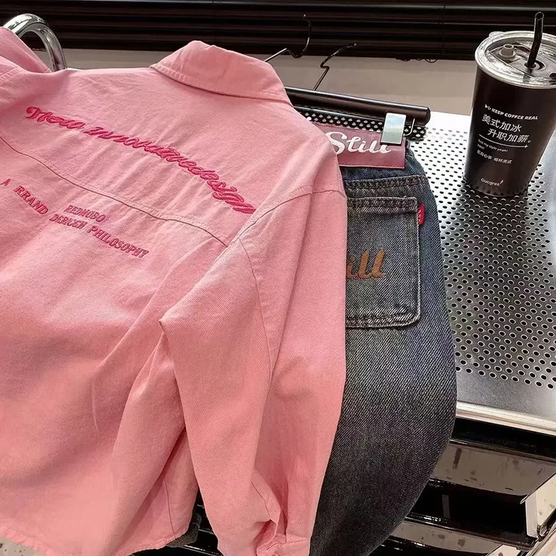 قميص مطرز بأكمام طويلة للأولاد والبنات للأطفال جديد ربيع الخريف كوري فضفاض كاجوال عصري مريح #5