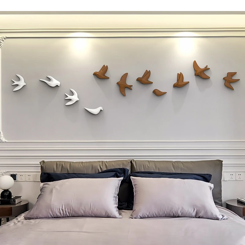 Minimalist Wall Hanging Decoration Set Room Aesthetics Decor Ceramic  Bird Ornaments Background Display Pendants