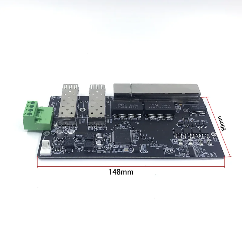 壁掛け 5 ポート 10/100/1000Mbps イーサネット PoE スイッチ ギガビット アンマネージド ネットワーク PoE スイッチ (2 SFP ポート付き)