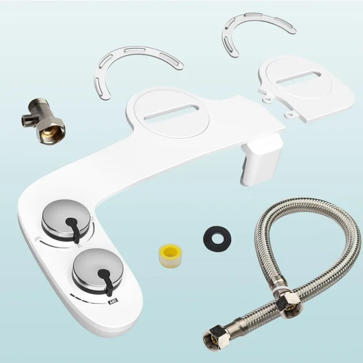 Guardget Bidet Attachment Left Side Bidet Non-electric Bidet For Toilet Seat Left Handed Small Bidets Two Nozzles Self Cleaning
