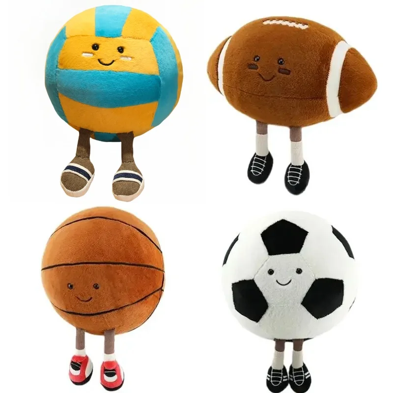 Funny Real Life Basketball Doll Plush Toy Stuffed Football Rugby Baby Kids Adults Birthday Gifts Billiards Volleyball Room Decor