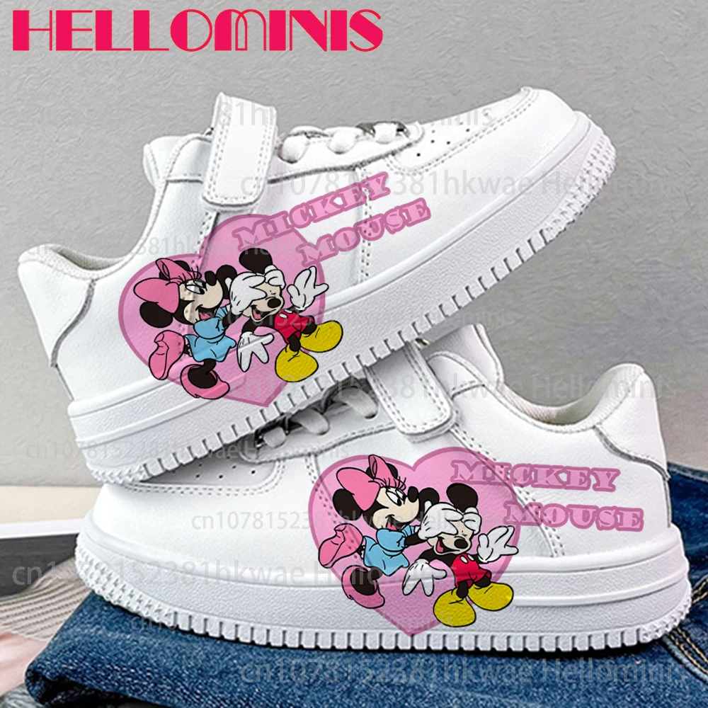 

Одинаковая обувь для всей семьи с Микки и Минни Маус, кроссовки для девочек и мальчиков, мужская и женская повседневная детская модная спортивная обувь для бега, подарок