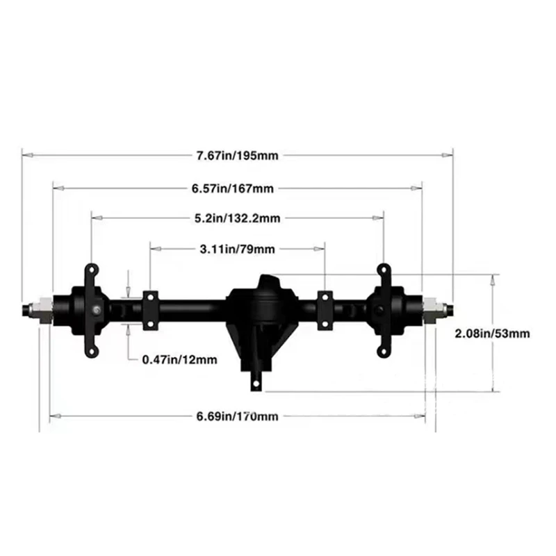 Brand New Front And Rear Axles Front And Rear Axles For 1/10 Rc Crawler Car RC4WD D90 Gelande II TF2 Yota II Axle Upgrade Parts