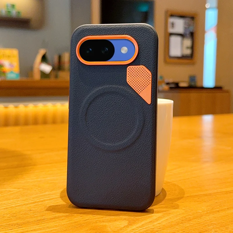 

For Google Pixel 10A Case Magnetic PU Leather Cover +PC Heat Dissipation Cover with Metal Camera Lens for Pixel 10 A