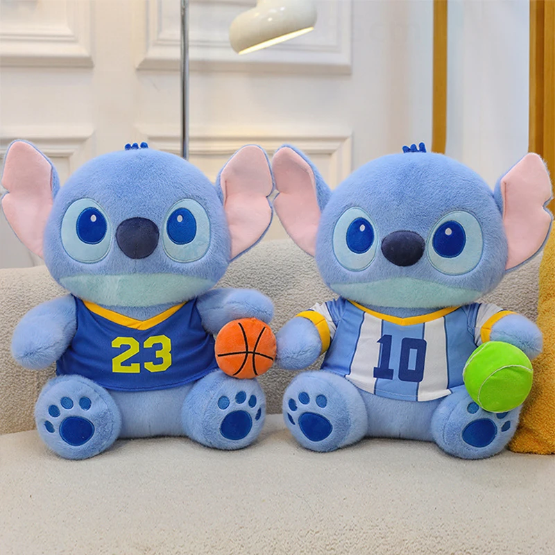 Kawaii Stitch Plush Toy Stitch Basketball Filled Doll Cute Stuffed Animal for Kids Birthday Xmas Gift Soft Plushie Wholesale