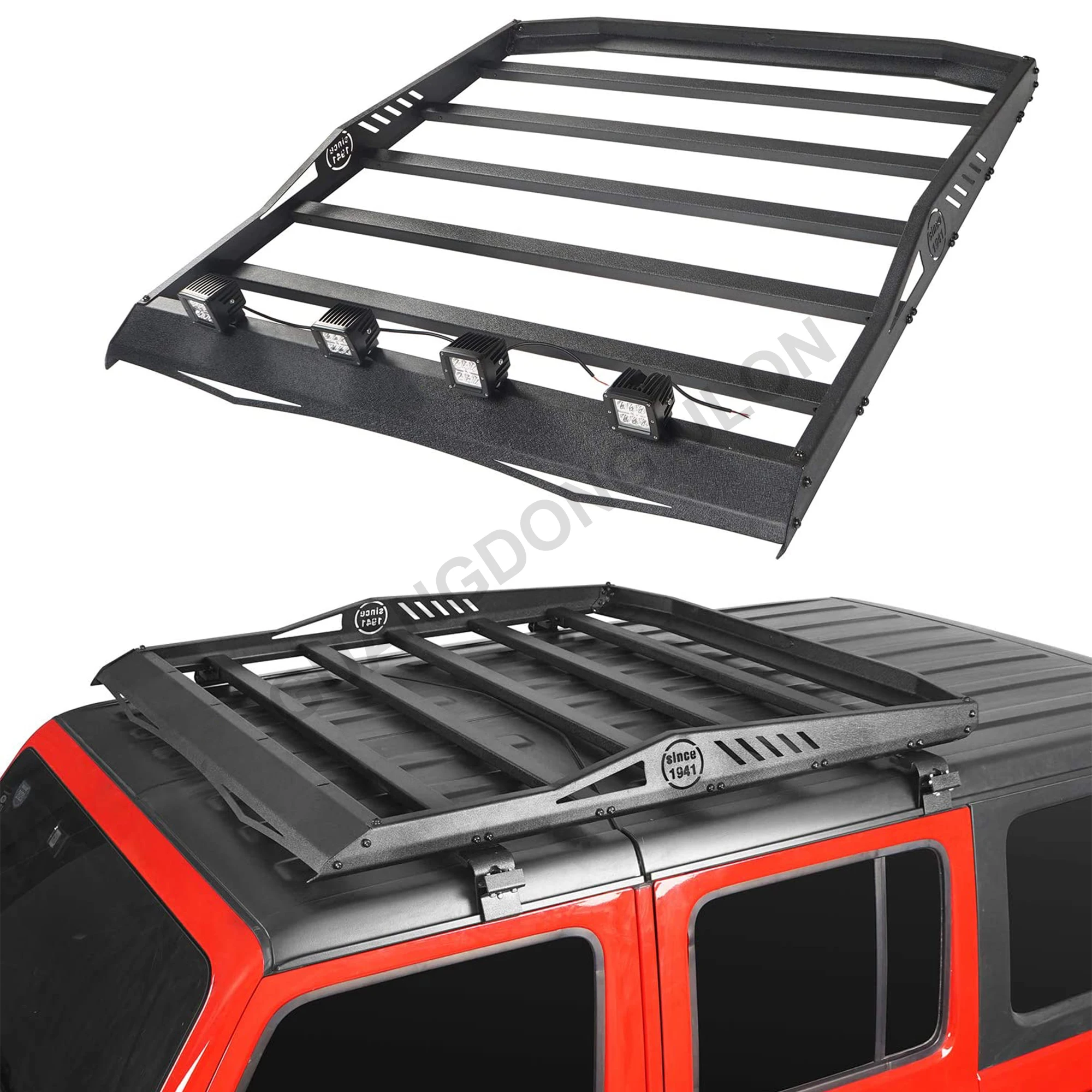 

Heavy Duty JL Roof Rack Hardtop Luggage Carrier Basket For Jeep Wrangler 2018-2023