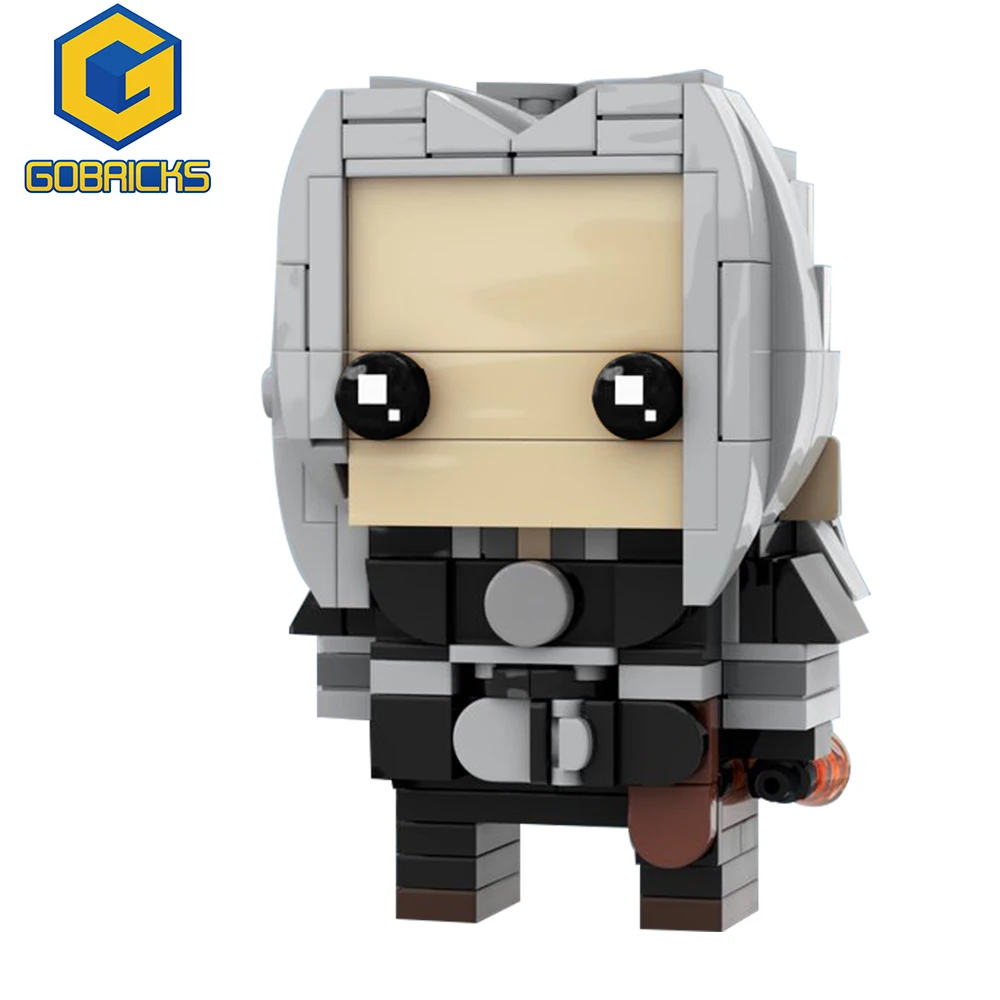 MOC Geralt of Rivia Brickheadz Building Blocks Legendary Witcher Figure White Wolf Knight Model DIY Toys Bricks Sets Kids Adult