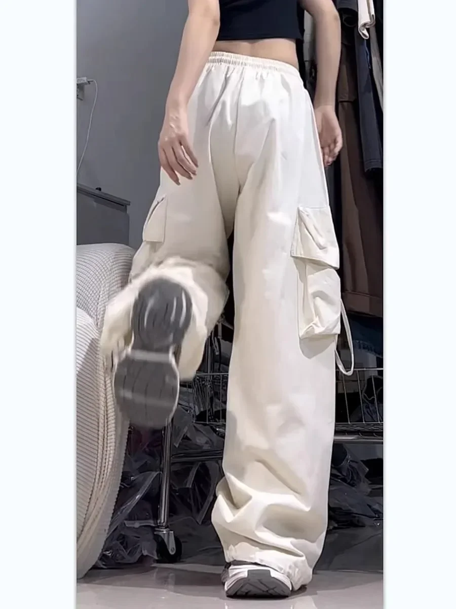 Neue Sommerhose für Teenager-Mädchen, locker geschnitten, mit hohem Bund und weitem Bein, für Studentinnen, gerade geschnittene Hose, sportliche, bodenlange Freizeithose für Damen. – Detail 18